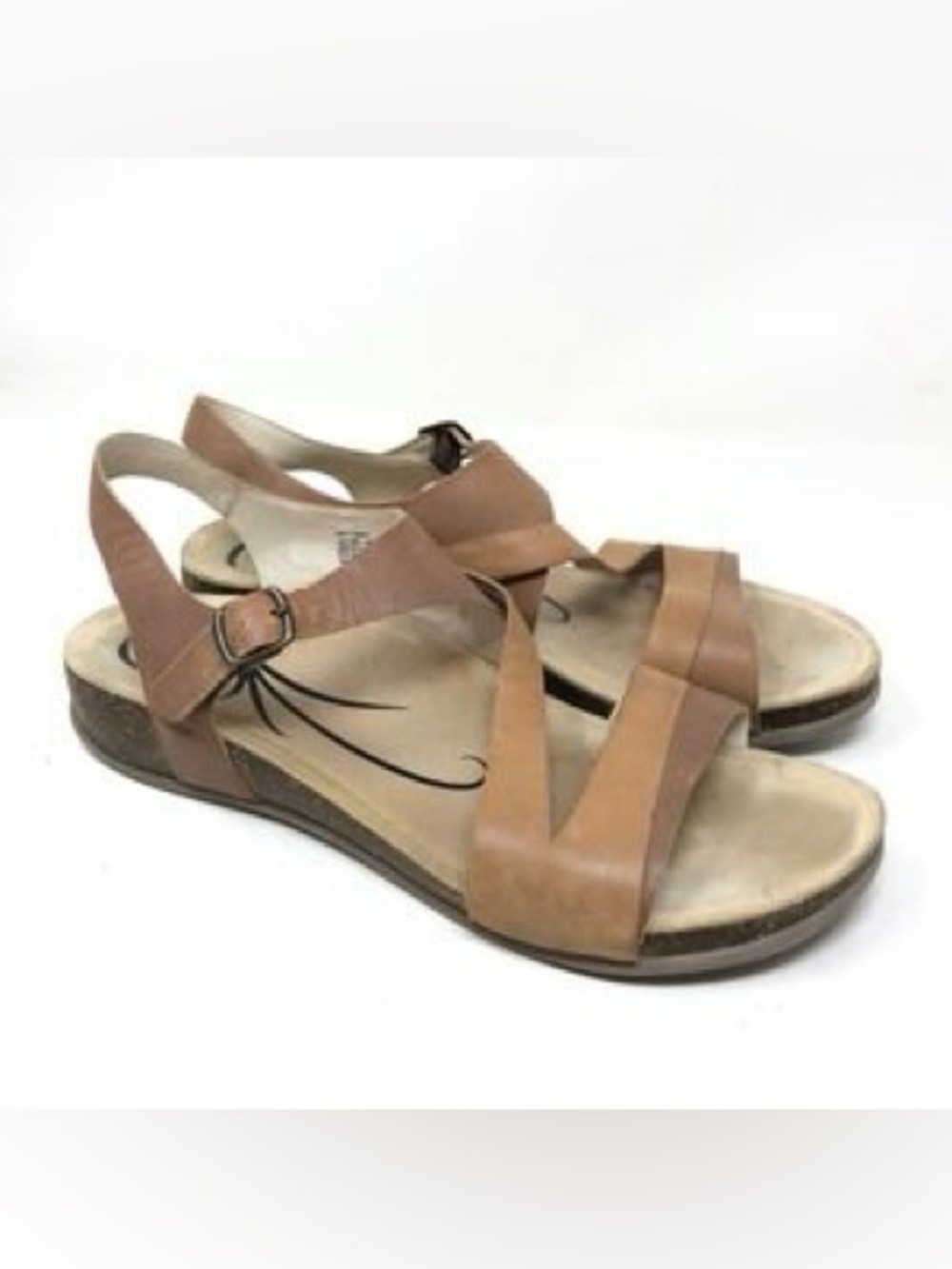 Women’s ABEO Brittany Brown leather sandals- Size 9.5